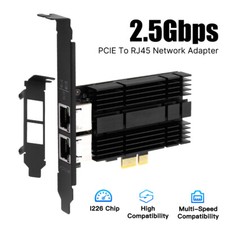 Dual Port RJ45 2.5G PCIe Intel I226 NIC, 2500Mbps Gaming Server Network Card picture