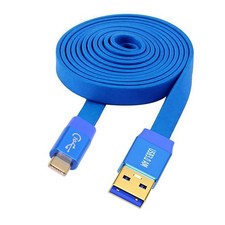 Ultra Flat Slim USB 3.0 Type-A Male to USB-C Type-C Male Cable Data Blue 10Gbps picture