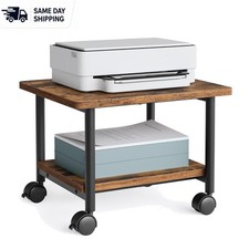 Elegant Mobile Printer Stand - 2 Tier Rack with Locking Wheels & Durable Design picture