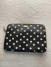 Kate Spade Laptop Sleeve Square Black White Stripe Tech Padded For 13