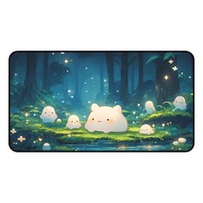Kawaii Forest Spirits Desk Mat Large Mouse Pad Night Glow Non-Slip Gaming Mat picture