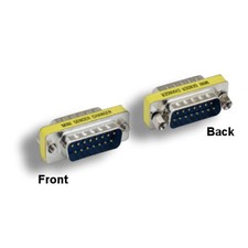 Kentek Mini DB15 Male to Male Adapter Connector Changer PC MAC Video Joystick picture