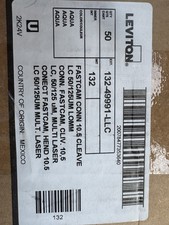 (BOX OF 50) Leviton 49991-LLC FASTCAM Pre Polished Fiber Optic Connector LC OM3 picture