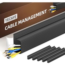 Elegant 6 Pack Cord Organizer - Child Safe & Clutter-Free Desk Solution in Black picture