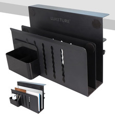 LUKETURE Desk Side Storage, 2 Tie Laptop Holder No Drill Clamp on Organizer picture
