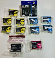 Lot of 12 Epson 68/69 Black, Cyan, Yellow, Magenta Ink Cartridges - NEW + SEALED picture