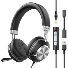 Wantek USB Headset with Microphone for PC Laptop, Adjustable Noise Cancelling picture