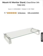 Mount-It Computer Monitor Riser and Laptop Glass Stand | 22 Inches Wide picture