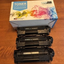HP Compatible Q2612A Black Toner Cartridge - 1 New & 3 Used picture