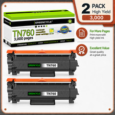 GREENCYCLE 2 Pack TN760 Toner Cartridge for Brother HL-L2370DW MFC-L2750DW picture