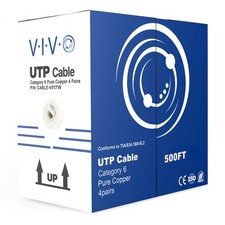 VIVO White 500ft Bulk Cat6 Full Copper Indoor LAN Ethernet Cable | UTP Pull Box picture