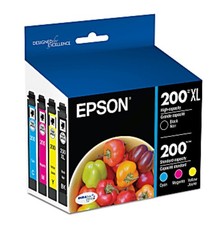 Genuine Epson 200XL High Capacity Ink Cartridge Combo CMYK (T200XL-BCS){12-2028} picture