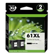 2PK #61 XL Black Ink Cartridge for HP 61 ENVY 4500 4501 4502 4508 5530 5531 5535 picture