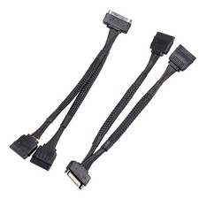 SATA Power Splitter Cable 2 Pack 6-Inch 15 Pin Male 2xSATA 15 Female Y-Splitter picture