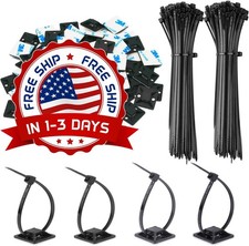 Cierre De Bridas De Cable De Nylon Universal, Con Soportes Autoadhesivos NEW US. picture