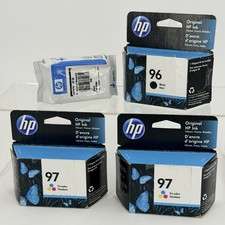 Lot Of 4 Cartridges 2021 Genuine HP 96 97 Printer Ink Black (2) Set Tri-Color(2) picture