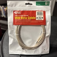 QVS 6ft Premium Hi-Speed USB 2.0 A to B Cable 480Mbps CC2209-06 -NEW picture