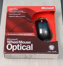 Microsoft Wheel Mouse Optical Black USB PS/2 Wired Mouse - New Old Stock picture