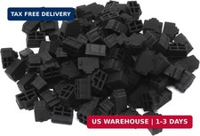 iexcell 125 Pcs Black Silicone Ethernet Hub Port RJ45 Anti-Dust Cover Cap Protec picture