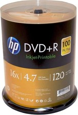 HP DVD +R 4.7 GB 120 MIN 16X 100 Pack spindle case New Sealed DVD+R picture