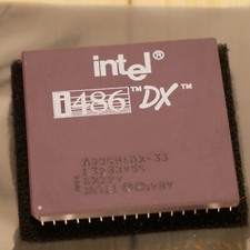 Vintage Intel 486 DX 33 MHz A80486DX-33 SX729 CPU Tested & Working picture