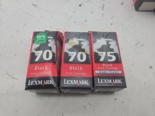 Lexmark 70 And 75 Genuine Black Ink Print Cartridges Pack Brand New Sealed (198) picture