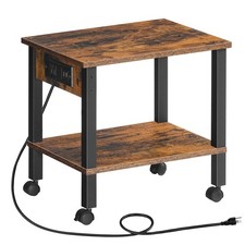 HOOBRO 2-Tier Printer Stand with Charging Station, Under Desk Printer Table, ... picture