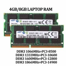 Samsung DDR3 1333/1066/1600MHz 8GB 4GB 2Rx8 PC3-10600S SODIMM Laptop Memory RAM picture