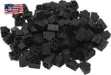 Iexcell 125 Pcs Black Silicone Ethernet Hub Port RJ45 Anti-Dust Cover Cap Protec picture