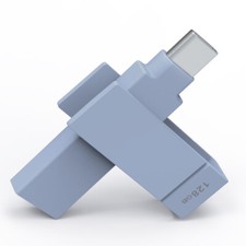 iXflash 128GB Backup Flash Drive USB A & USB C for iPhone iPad & Computer Blue picture
