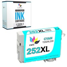 1X CMYi Replacement 252XL Cyan Ink Cartridge for Epson Workforce WF-7720 WF-3620 picture