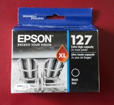 05-2021 NIB GENUINE Epson Ink 127 T1271 BLACK workforce 545 630 645 NX530 NX625 picture