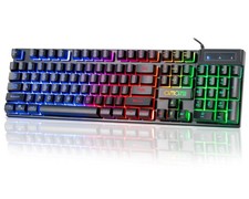 CHONCHOW Wired Gaming Keyboard, 104 Keys Full Size, with Anti-Ghosting and... picture