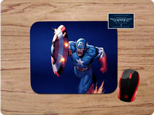 CAPTAIN AMERICA CUSTOM PC MOUSE PAD DESK MAT HOME SCHOOL OFFICE GIFT NONSLIP picture