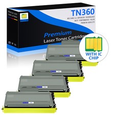 4PK Black TN360 TN-360 Toner Cartridge for Brother HL-2140 HL-2150N HL-2170W picture