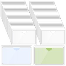 100 Packs Clear Adhesive Pockets Label Holders 3.7 x 2.28'' picture