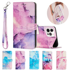 Flip Marble Leather Card Wallet Cover Case For 17 16 15 14 13 11 12 Pro Max 16E picture