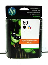 HP 60 Black + Tri-Color Ink Cartridge Warranty end 2024 picture