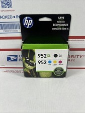 Genuine HP 952XL/952 Black & Tri-color Cartridges Pack, Brand New, Expired 2018 picture
