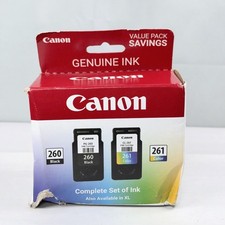 Canon OEM Value Pack Black 260 & Tri-Color 261 Inkjet Cartridges Set New Sealed picture