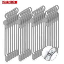 Silicone Cable Ties 40 Pcs Reusable Gray 7.1 In Adjustable Straps Multipurpose picture