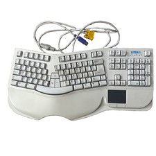 Lite-On SK-6000 Ergonomic PS/2 Wired Keyboard White QWERTY picture