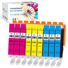 9X CLI-281 XXL Cyan Magenta Yellow Ink for Canon PIXMA TR7520 TR8520 TS8220 picture