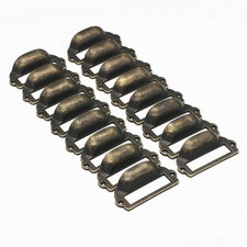 16PCS Antique Bronze Apothecary Drawer Pulls Card Catalog Drawer Pulls Card New picture