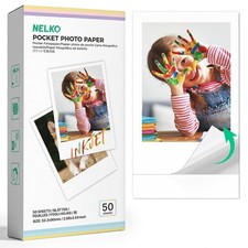 52.3x90mm Premium Sticky Back Photo Paper, 50-Pack Genuine PP01 & PP03 Pocket... picture