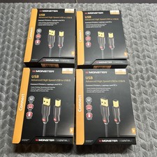 4ea Monster Advanced High Speed USB to USB/B Printer,  Cable 7ft 2.13M LOT of 4 picture