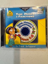 School Zone Time Money & Fractions 2004 PC Mac CD-ROM Game Grades 1-2 Ages 5-7 picture