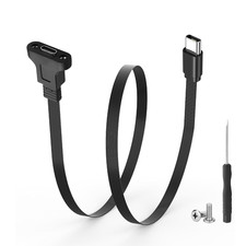 Flat USB Type C 3.1Panel Mount Adapter Cable, Type C Male to Female Extension picture