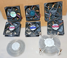 Lot Of (6) Computer Cooling Fans + (2) Cooling Fins Previously Owned  picture
