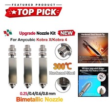 Anycubic Kobra X Kobra 4 Hotend Bimetallic Nozzle Heating Assembly 0.2-0.8mm picture